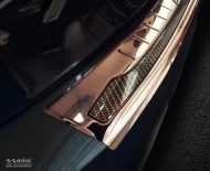 Takapuskurin suoja Porsche Cayenne III vm.2017- "Performance", harjattu kupari/kupari carbon, teräs & hiilikuitu