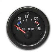 Öljyn lämpötila mittari, (50~150°C), musta Ø52mm , JOM