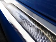 Takapuskurin suoja BMW 5-srj G31 Touring vm.2017- "Performance", kiiltävä hopeinen hiilikuitu, teräs & hiilikuitu