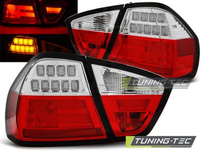 Led takavalot Bmw 3-srj E90 vm.03.05-08.08, puna/valko 