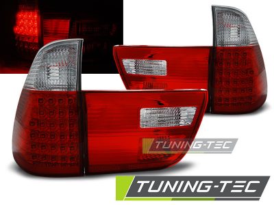 Led takavalot Bmw X5 E53 vm.09.99-06, puna/valko 