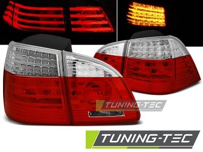 Led takavalot Bmw 5-srj E61 vm.04-03.07 Touring, puna/valko 