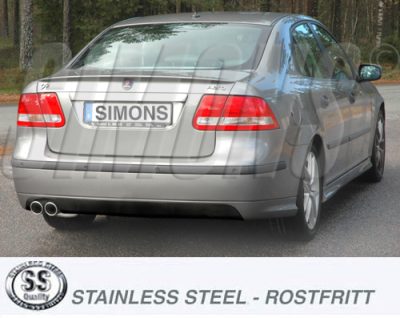 Pakoputkisto Saab 9-3 1.8T/2.0T/2.0T Aero SS/SC/Cab 03-05, Simons