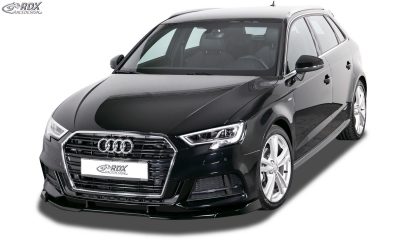 Etuspoileri Audi A3 8V, 8VA Sportback, 8VS Sedan, 8V7 cabrio S-Line & S3 (Facelift vm.2016-) etusplitteri, RDX