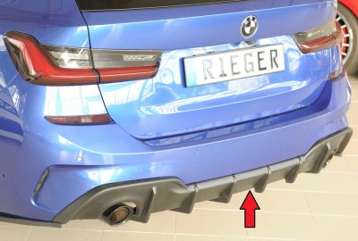 Takahelma / diffusori  BMW 3-srj G20/G21 vm.2019-, m-sport, ulostulot 1x vasen+oikea, Rieger