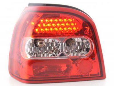 Led takavalot VW Golf 3 1HXO vm.92-97, puna/kirkas, FK-Automotive