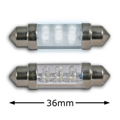 Led tuubipolttimo 36mm valkoinen