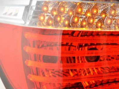 Led takavalot BMW 5-srj E60 Sedan vm.07-09, punainen/kirkas, FK-Automotive