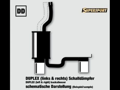 Supersport Ruostumaton äänenvaimennin tupla ulostulo Bmw E87 Sedan   vm:03/07- : 116i,118i,120i Bensa 85,89,90, 95,105,110, 115,120,125KW) EY-hyväksyntä