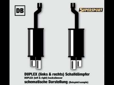 Supersport Ruostumaton äänenvaimennin tupla ulostulo Bmw E63,E64 Coupé,Cabrio   vm:09/04- : 630i,645i,650i Bensa 190,200,245,270KW)