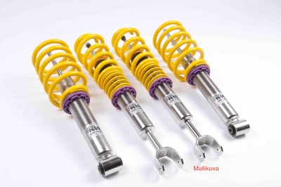 Coilover Audi A3; (8V) ilman sähköistä tasonsäätöä myös sedan + Sportback; 2WD; only vehicles with IRS isk.halk. Ø 50mm vm.05/12- akselimassat etu:981-1055 taka:-975, KW Variant 2