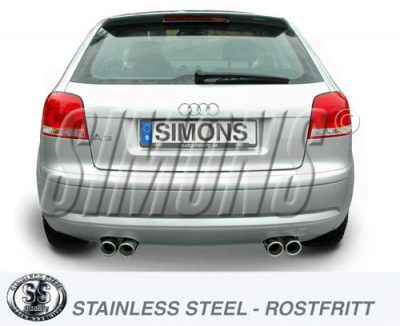 Vaimennin tuplaulostulolla Audi A3 (8P) 2WD 1.4TFSi/2.0TSFi 04-, Simons