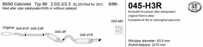 Pakoputkisto Audi 80/90/Coupe 2.0-2.3l, paitsi 20V vm.86-, Simons