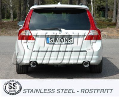 Pakoputkisto Volvo V70/XC70 2WD 1.6D/2.0D/2.4D/D3/D4/D5 07-, Simons