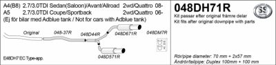 Pakoputkisto, vaimennin tuplaulostulolla Audi A4 (B8) 2.7/3.0TDi Sedan/Avant/2WD/Quattro 08-, Simons