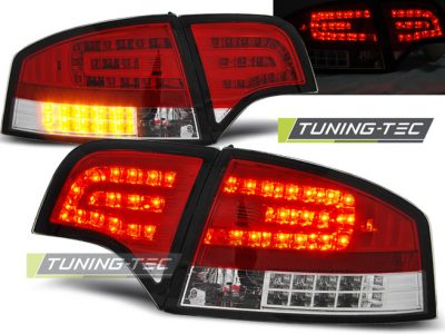 Led takavalot Audi A4 vm.B7 vm.11.04-03.08 Sedan, puna/valko 