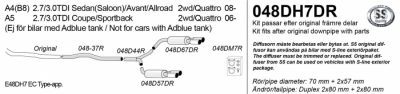 Pakoputkisto, vaimennin tuplaulostulolla Audi A4 (B8) 2.7/3.0TDi Sedan/Avant/2WD/Quattro 08-, Simons